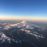 Mount Rainier from airplane