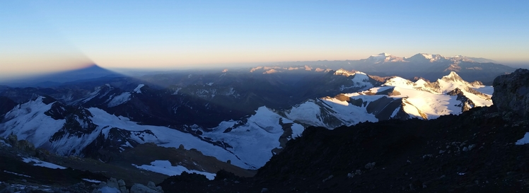 Shadow of Aconcagua at sunrise  