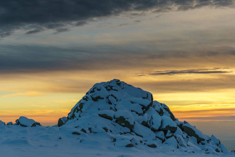 Cherni Vruh at sunset, Cerni Vruh