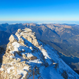 Looking back from the top, Zugspitze