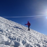 Cruzando el glaciar del Plomo