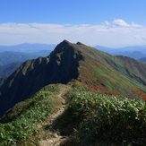 twin peaks of Tanigawa dake in early autumn, Mount Tanigawa