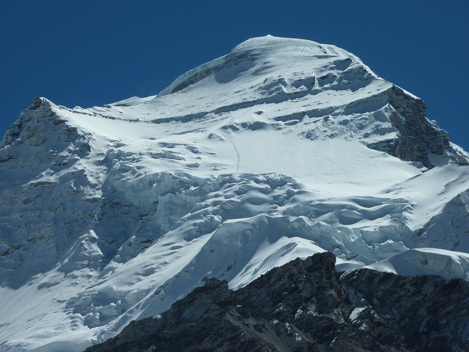 Trace of ascent to Cho Oyu, Cho Oyu or Qowowuyag ( 卓奧有山)