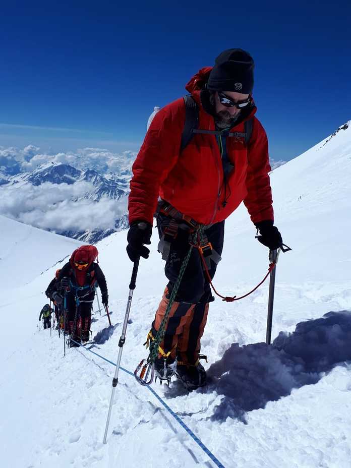 Up the fixed lines, Mount Elbrus