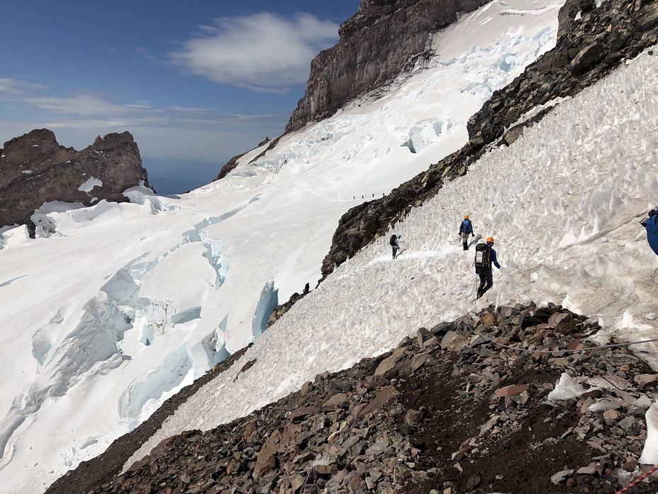 Climbing down the cleaver, Mount Rainier