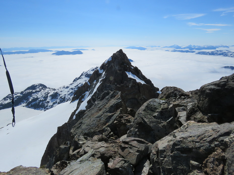 looking down the ridge from the summit of Nine Peaks