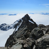 looking down the ridge from the summit of Nine Peaks