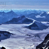 Mons Peak (centre) and the Mons Icefield from near Mt. Forbes' summit, Mount Forbes