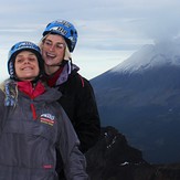 Selfie on Iztaccihuatl with Popocatepetl 