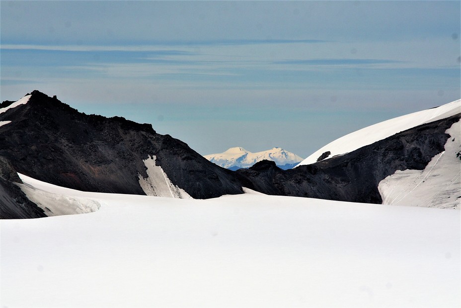 view of Choshueco volcano in the Sollipulli crater