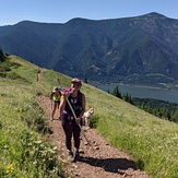 Tired, happy hikers, Dog Mountain