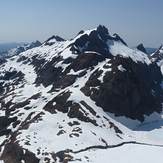 Mt Bate and our camp below, Mount Bate