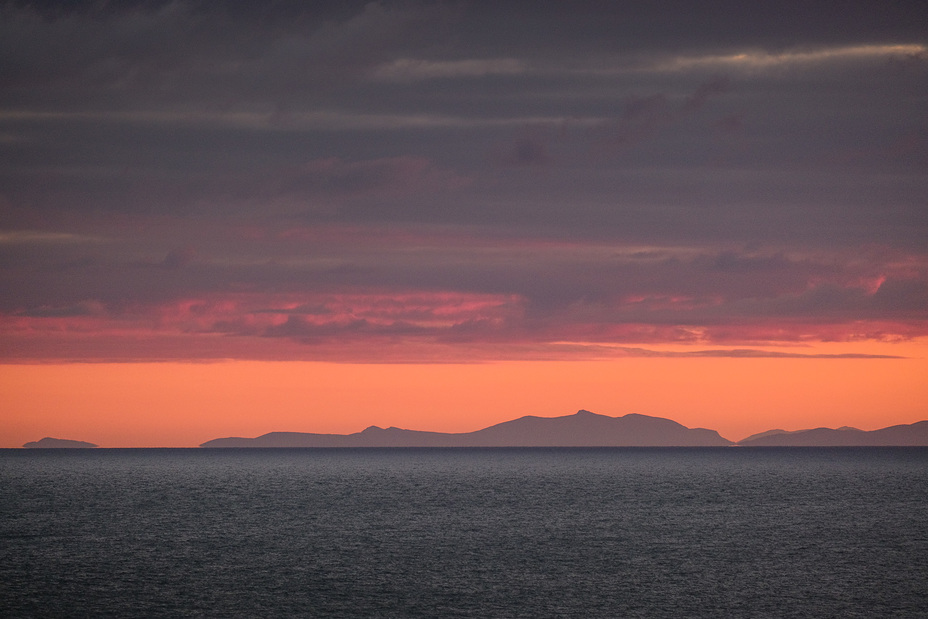 Mountains of Snowdonia National Park from Pembrokeshire