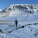 Skiing on the north side of the Merrick under the Black Gairy, Merrick, Galloway