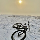 Snowy morning on top, Garth Mountain, Mynydd y Garth