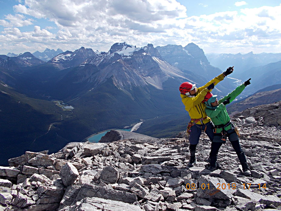 At the summit of Mount Bosworth, Mount Stephen