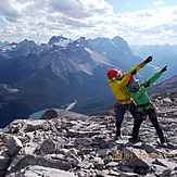 At the summit of Mount Bosworth, Mount Stephen