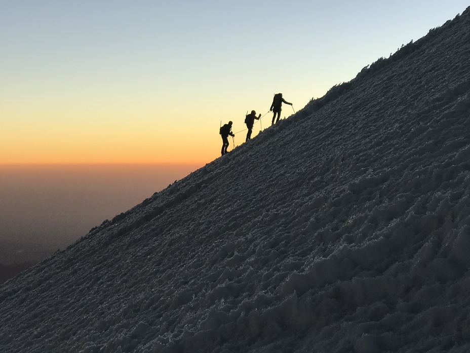 Amanecer de camino a la cumbre., Pico de Orizaba
