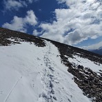 Scree to the grotto ridge west to east, Mount Lady MacDonald