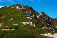 空木岳山頂と駒峰ヒュッテ, Mount Kisokoma photo