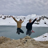 Jump over volcano, Laguna Del Maule