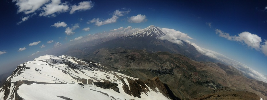 Damavand summit from dobarar peak, Damavand (دماوند)