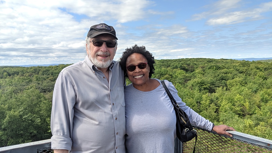 The wife and I higher than the highest point in Pa, Negro Mountain