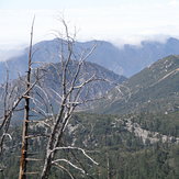 Marine layer pouring over the ridge, South Mount Hawkins