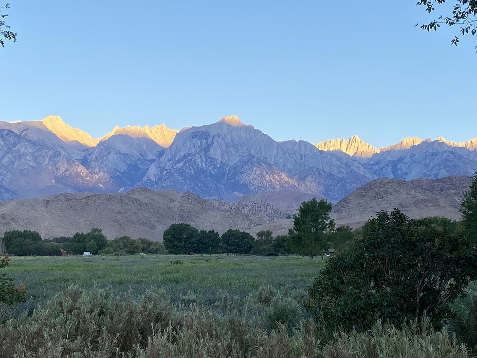 Sunrise on Mt. Whitney from Lone Pine, Mount Whitney