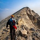 Final ridge to Mount Temple summit Lake Morraine ,Alberta.