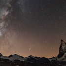 a perseid meteor at Matterhorn