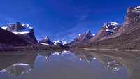 Summit Lake, at top of Akshayuk Pass, Mount Thor photo