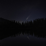 Comet Neowise over Picture Lake, Mount Baker