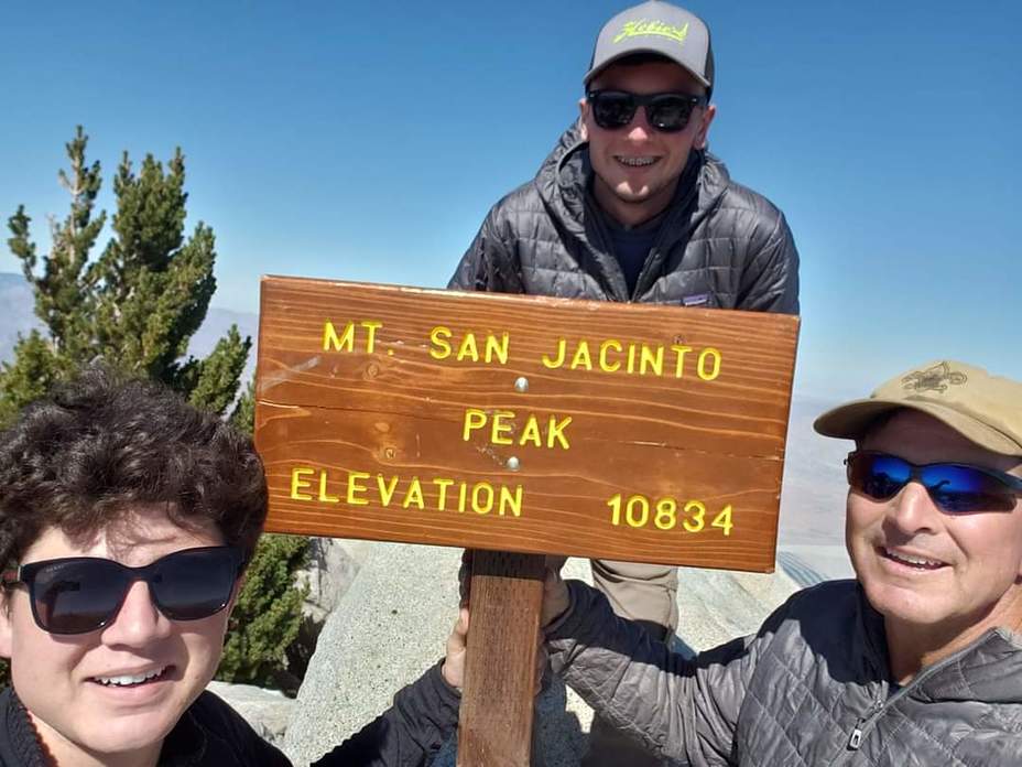 James Alvernaz & son's Gino and Jared. Sunday 9/29/19, Mount San Jacinto Peak