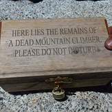 "Here lies the remains of a dead mountain climber." June 2012, Mount San Jacinto Peak