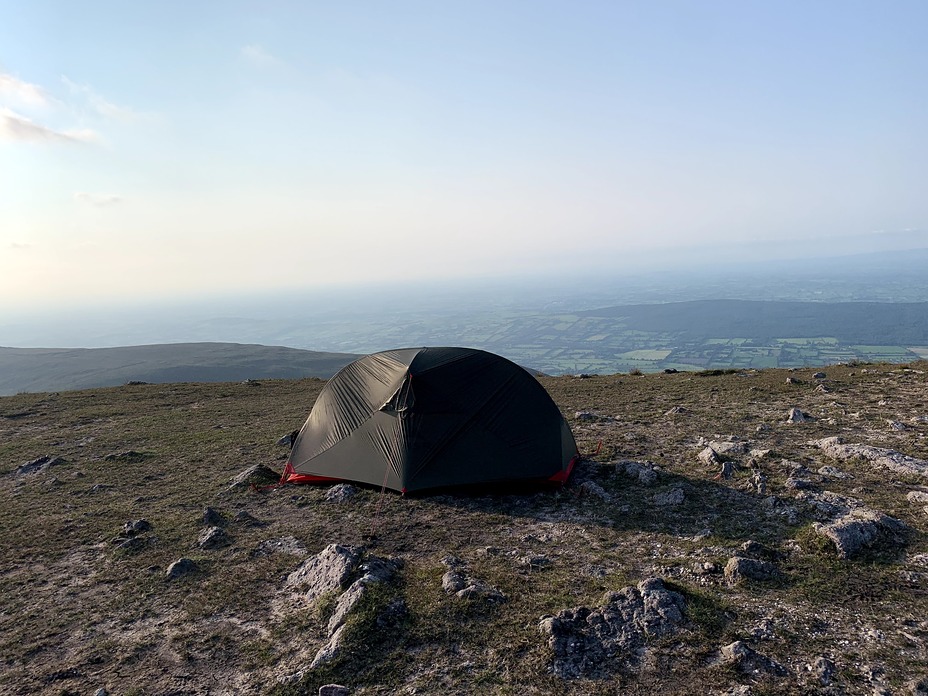 Summit camp on Galtymore looking north