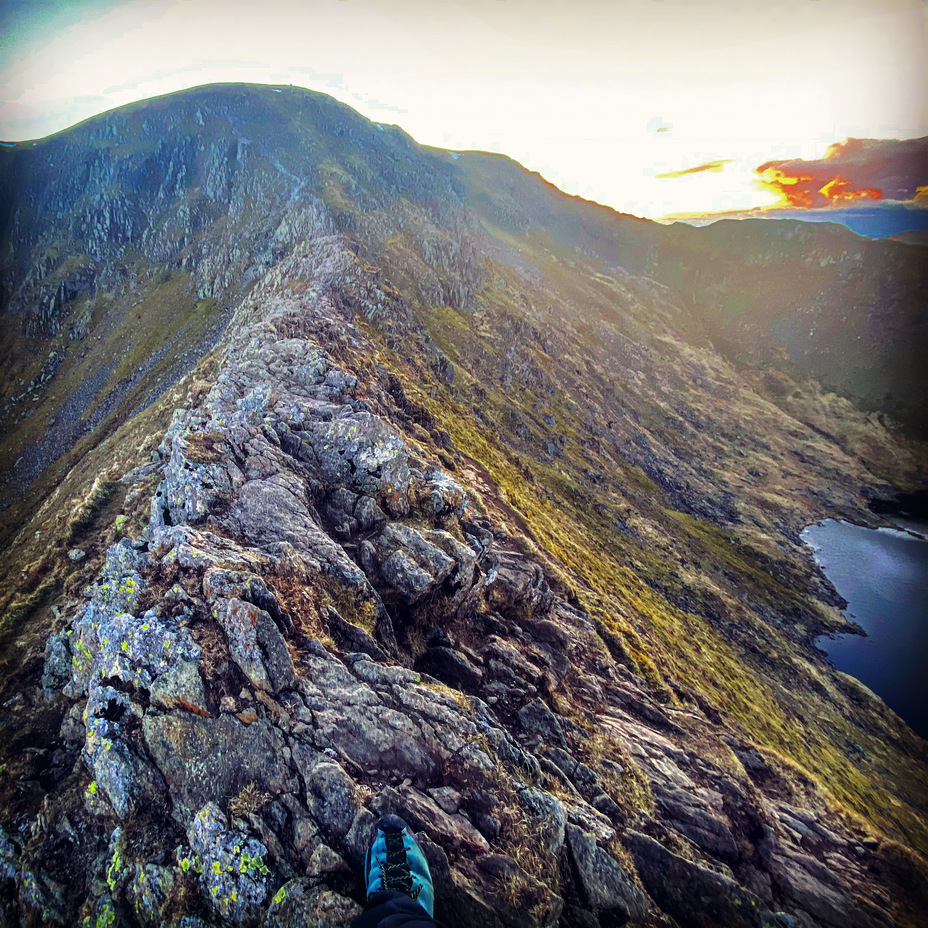 Striding edge at sunset, Helvellyn