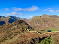 View from Lingmoor Fell over Side Pike and the Langdale Pikes photo