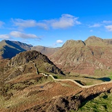 View from Lingmoor Fell over Side Pike and the Langdale Pikes