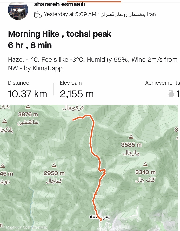 Touchal peak from darband 