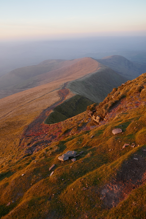 Pen Y Fan Looking North at Sunset
