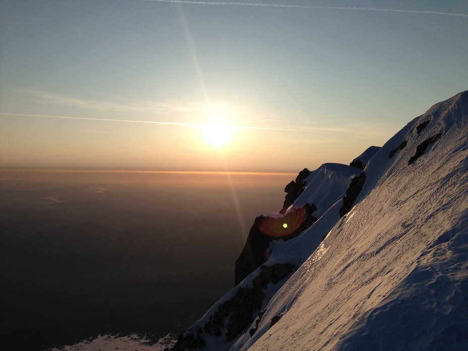 Illuminated on the mountain, Mount Hood