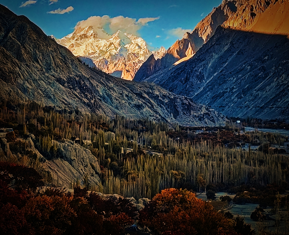 View point of view Mashabrum from Talis village, Masherbrum