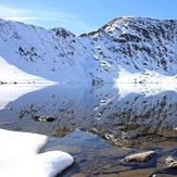 Helvellyn and red tarn in the snow