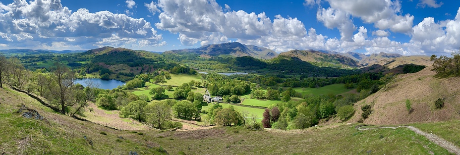 View from Loughrigg Fell into Langdale valley