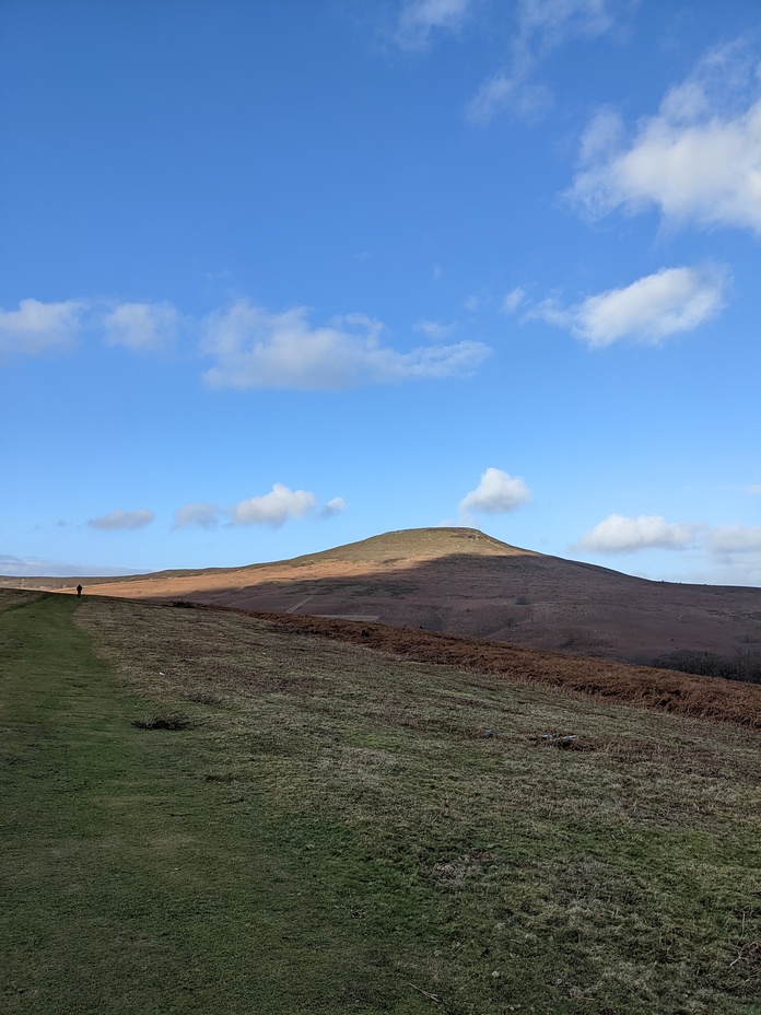 Pen Y Fal in half shadow, Sugar Loaf Mountain (Wales)