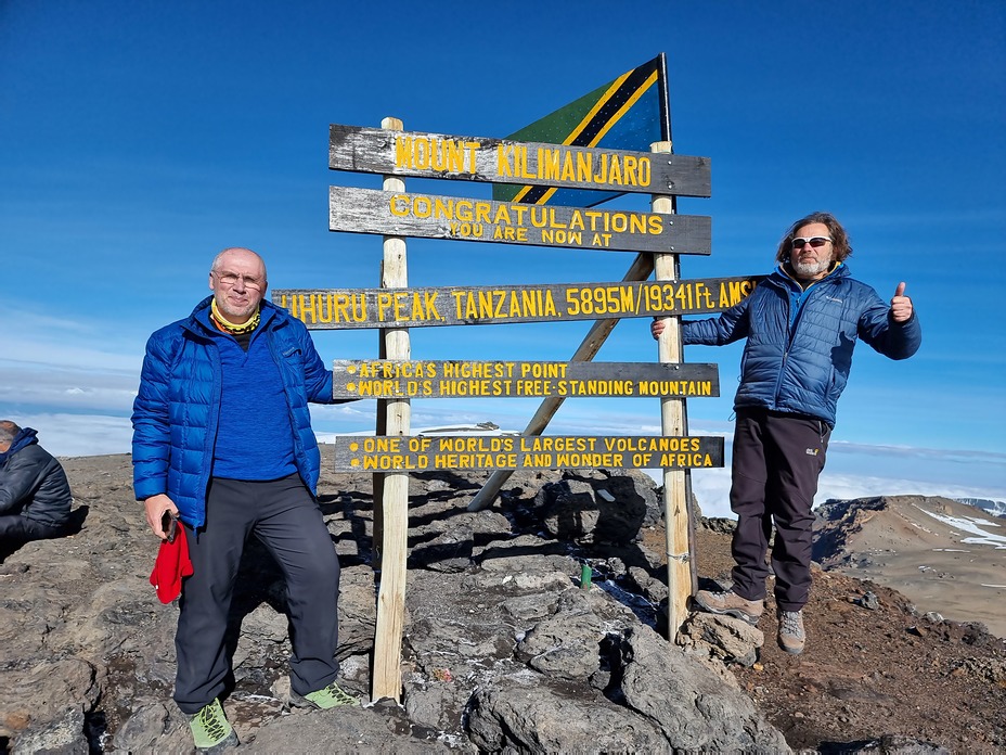 At the top of Kilimanjero, Mount Kilimanjaro