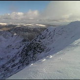 Winter Helvellyn. Over Striding Edge to St Sunday Crag