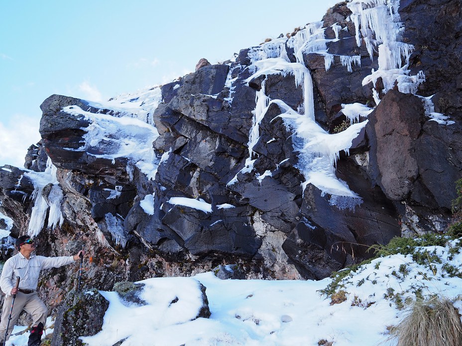 Ice cascade, below the Peña, Cofre de Perote, Veracruz, México.