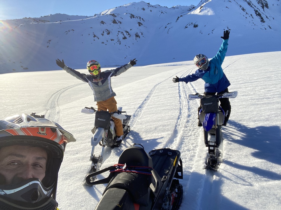 Timbersled motorcycle ride with Claudio y Sergio., Laguna Del Maule